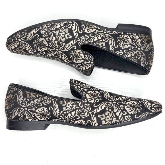 Giorgio Brutini Callas Metallic Slip On Dress Loafers Mens 8.5 M Black Gold main image 4